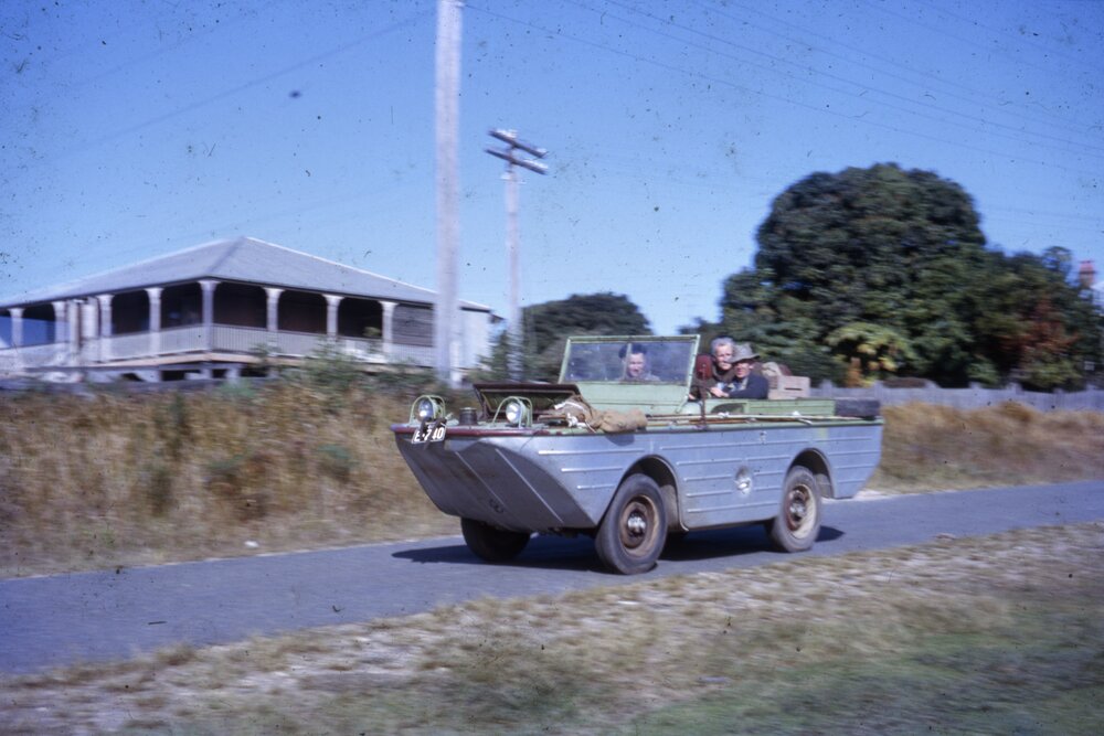 Ford GPA 'Seep' (Sea Jeep), Wattle Street, Tewantin, ca 1960s