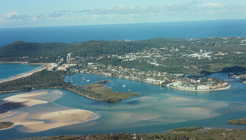 Aerial view, Noosa River mouth, Noosa Heads, 17 May 2007