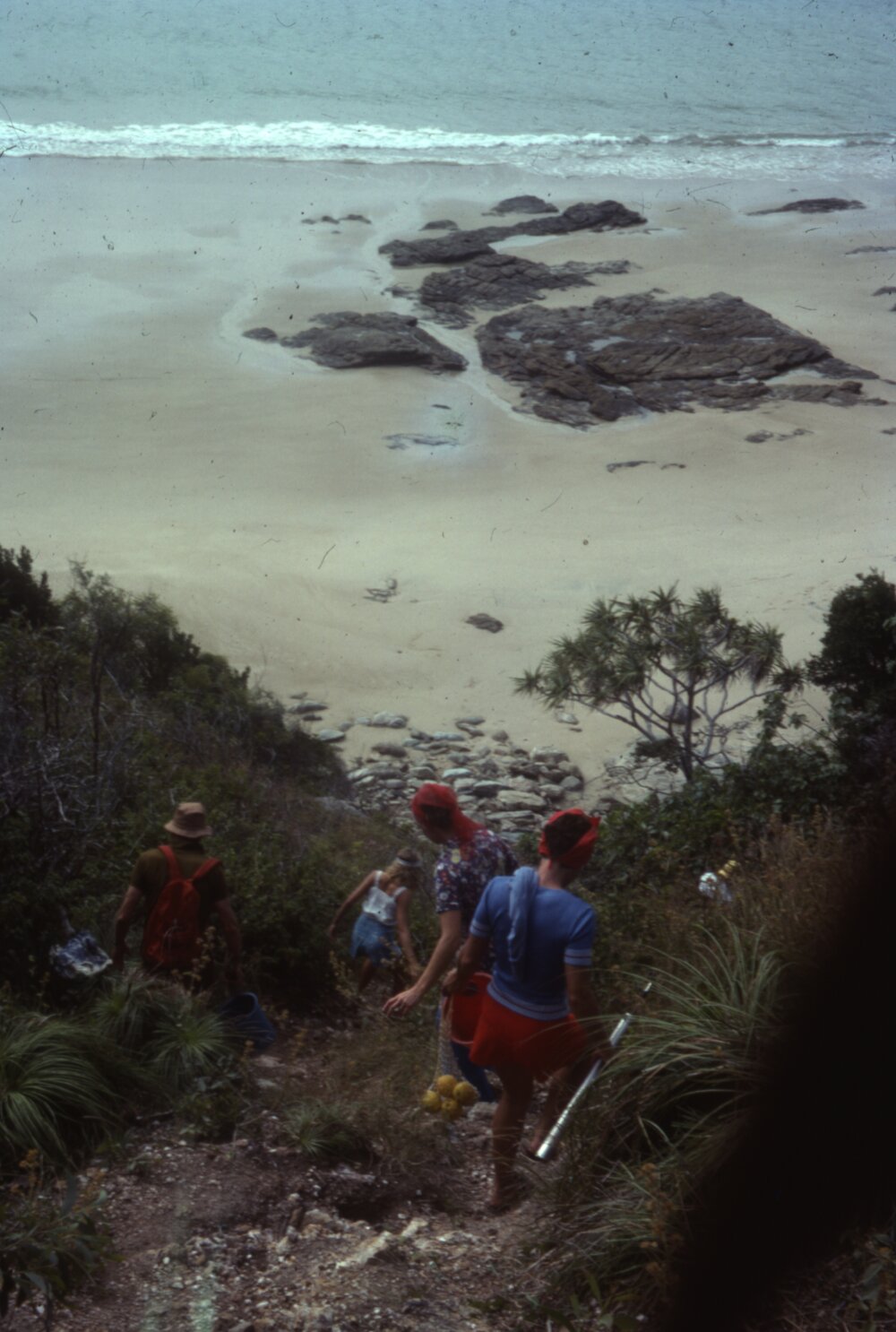 Jeff Family adventures, down from the dunes, Noosa North Shore, May 1977