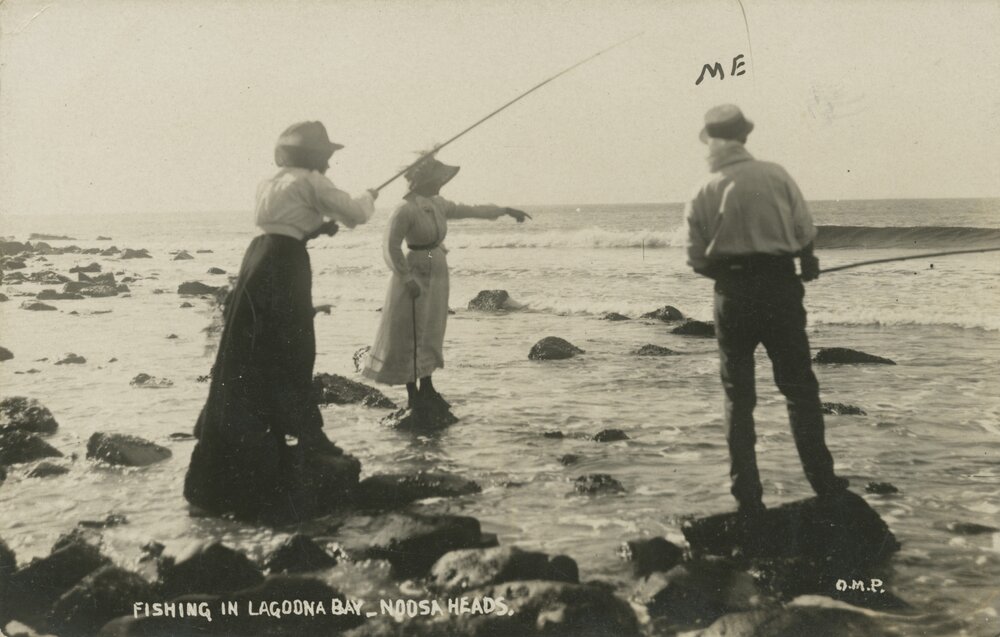 Fishing, Laguna Bay, Noosa Heads, ca 1911
