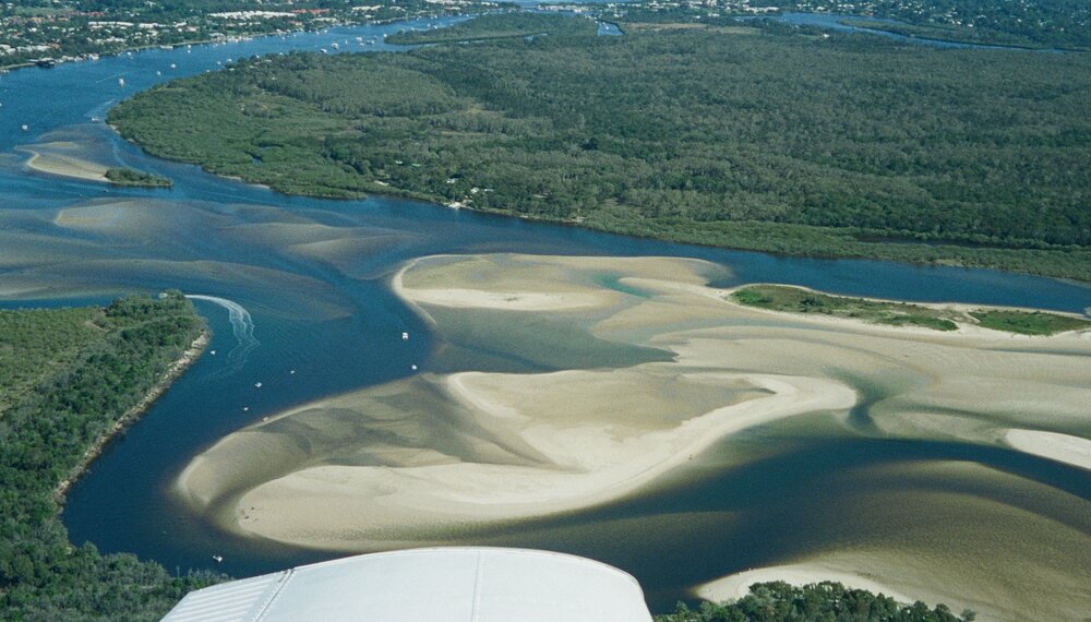Aerial view, Noosa River mouth, Noosa Heads, 20 June 2007