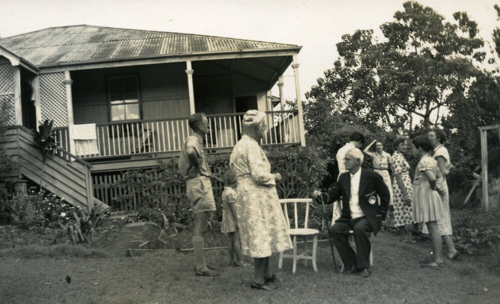 Wood Family gathering, 19 Pine Street, Pomona, ca 1950s