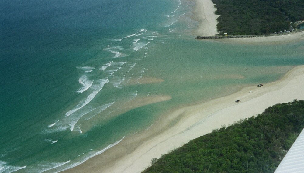 Aerial view, Noosa River mouth and Bar, Noosa Heads, 20 December 2006