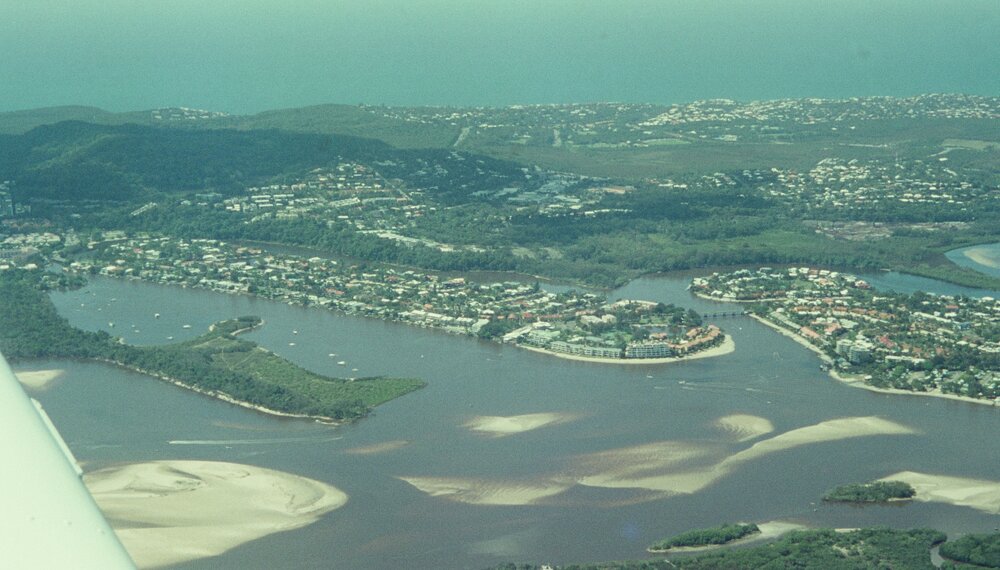 Aerial view, Noosa River mouth, Noosa Heads, 19 September 2007