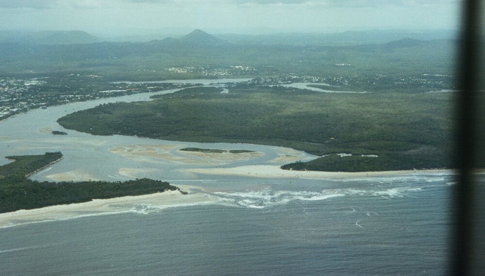 Aerial view, Noosa River mouth and Bar, Noosa Heads, 20 January 2008