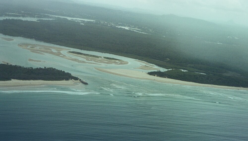 Aerial view, Noosa River mouth and Bar, Noosa Heads, 20 December 2007