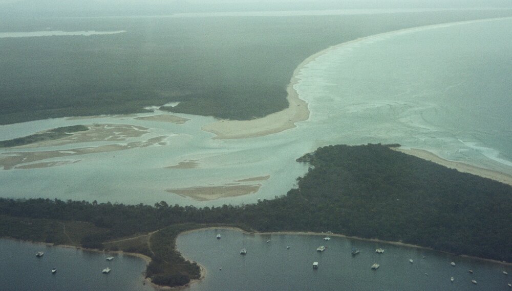 Aerial view, Noosa River mouth and Bar, Noosa Heads, 20 December 2007