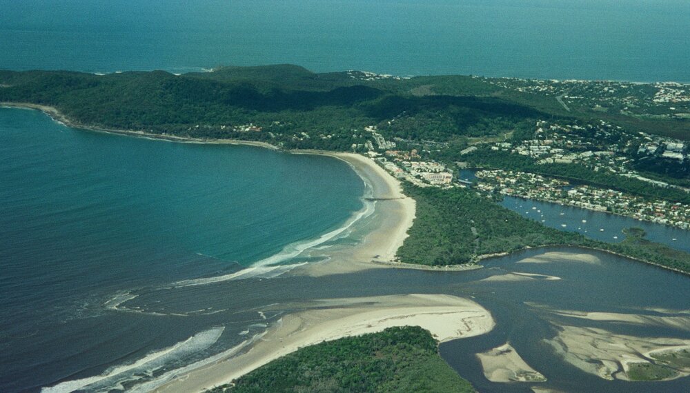 Aerial view, Noosa River mouth and Bar, Noosa Heads, 28 August 2007