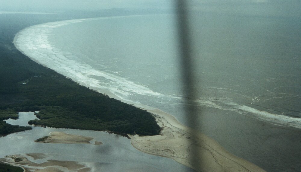 Aerial view, Noosa River mouth and Bar, Noosa Heads, 2 June 2008