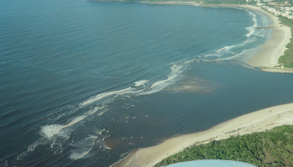 Aerial view, Noosa River mouth and Bar, Noosa Heads, 6 June 2008