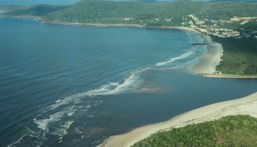 Aerial view, Noosa River mouth and Bar, Noosa Heads, 6 June 2008