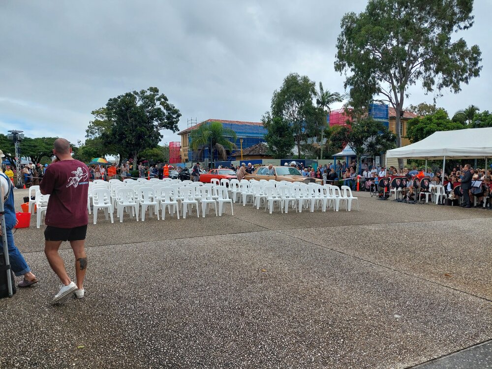 Veterans and vintage cars, ANZAC Day march, Poinciana Avenue, Tewantin, 25 April 2025