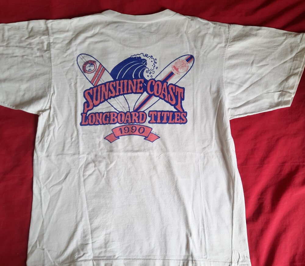 Competition T-shirt, Sunshine Coast Longboard Titles, 1990