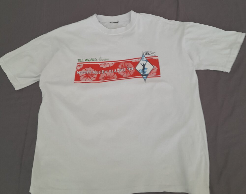 Competition T-shirt, Malibu Classic, Noosa Main Beach, Noosa Heads, 1994