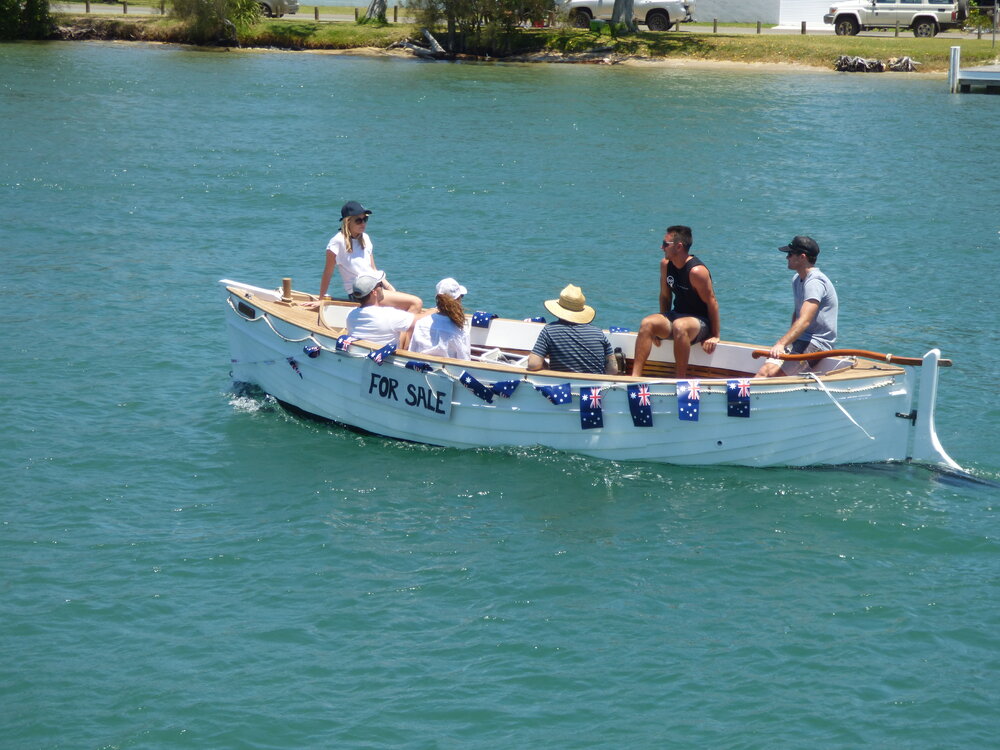 Flotilla re-enactment participant, Remembrance Day, Looking Forward to Peace event, Noosa River, Tewantin, 11 November 2018
