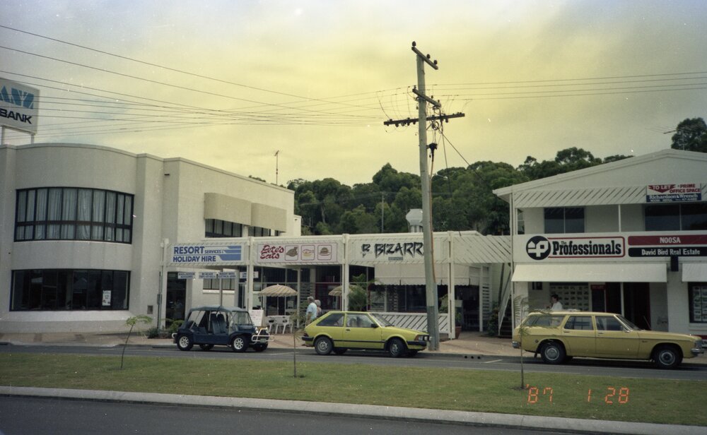 ANZ Bank and businesses, Sunshine Beach Road, Noosa Junction, Noosa Heads, 28 January 1987