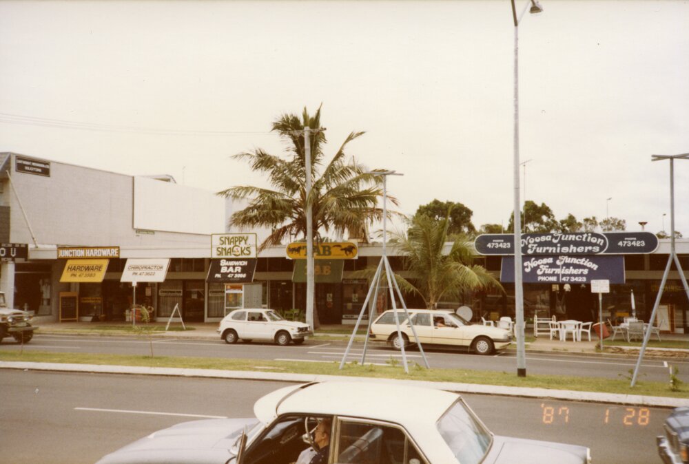 Businesses, Sunshine Beach Road, Noosa Junction, Noosa Heads, 28 January 1987