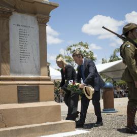 Sandy Bolton MP and Tony Wellington, Mayor, Noosa Shire Council, Remembrance Day, Tewantin, 11 November 2018