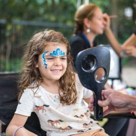 Face painting, Hinterland Adventure Playground, Marara Street, Cooroy, 6 May 2022