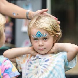 Face painting, Hinterland Adventure Playground, Marara Street, Cooroy, 6 May 2022