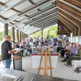 Dignitaries and guests, Official Opening, Hinterland Adventure Playground, Marara Street, Cooroy, 6 May 202