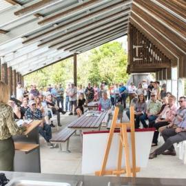 Dignitaries and guests, Official Opening, Hinterland Adventure Playground, Marara Street, Cooroy, 6 May 2022