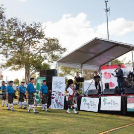 Noosa & District Pipe Band, Remembrance Day, Looking Forward to Peace Event, Tewantin-Noosa RSL Memorial Park, Tewantin, 11 November 2018