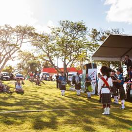 Noosa & District Pipe Band, Remembrance Day, Looking Forward to Peace Event, Tewantin-Noosa RSL Memorial Park, Tewantin, 11 November 2018