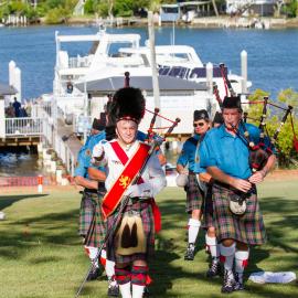 Noosa & District Pipe Band, Remembrance Day, Looking Forward to Peace Event, Tewantin-Noosa RSL Memorial Park, Tewantin, 11 November 2018