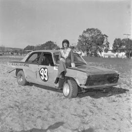 Model, promotional photos, Sunshine Coast Speedway, Tewantin, 21 May 1973