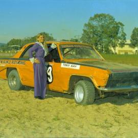Model, promotional photos, Sunshine Coast Speedway, Tewantin, 21 May 1973