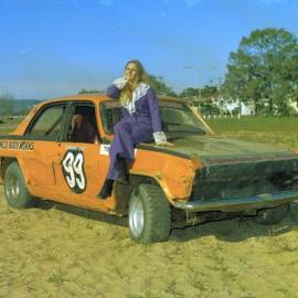 Model, promotional photos, Sunshine Coast Speedway, Tewantin, 21 May 1973