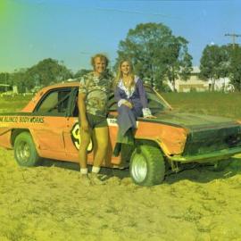 Model, promotional photos, Sunshine Coast Speedway, Tewantin, 21 May 1973