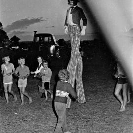 Clyde the Clown, Mardi Gras, Festival of Waters, Noosaville Lions Park, Noosaville, 1 September 1973 