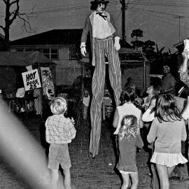 Clyde the Clown, Mardi Gras, Festival of Waters, Noosaville Lions Park, Noosaville, 1 September 1973 