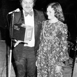 Dan Finch (Compare) and Ann Marie Miller (Winner), Talent Quest, Mardi Gras,  Festival of Waters, Noosaville Lions Park, Noosaville, 1 September 1973