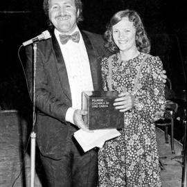 Dan Finch (Compare) and Ann Marie Miller (Winner), Talent Quest, Mardi Gras,  Festival of Waters, Noosaville Lions Park, Noosaville, 1 September 1973