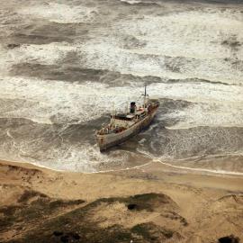 Aerial view, Cherry Venture, Teewah Beach, Noosa North Shore, July 1973
