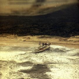Aerial view, Cherry Venture, Teewah Beach, Noosa North Shore, July 1973