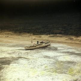Aerial view, Cherry Venture, Teewah Beach, Noosa North Shore, July 1973