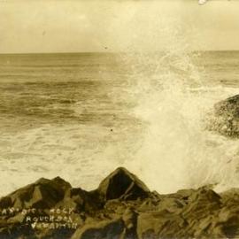 Rough seas, Shoreline, Noosa National Park, Noosa Heads, ca 1908
