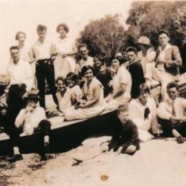 Family group, Main Beach, Noosa Heads, ca 1930s