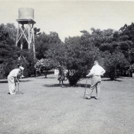 Croquet game, Lintott House, Noosa Heads, ca 1930s