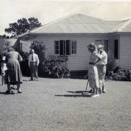 Croquet game, possibly Lintott House, Noosa Heads, ca 1930s
