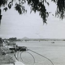 Boats anchored, Noosa River, Munna Point, ca 1930s