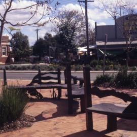 Farmers Seat and fountain, 21 Maple Street, Cooroy, 1996