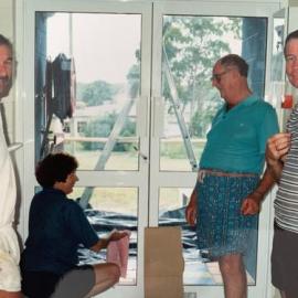 Final touches, Noosa Yacht and Rowing Club under construction, 142 Gympie Terrace, Noosaville, ca March 1994