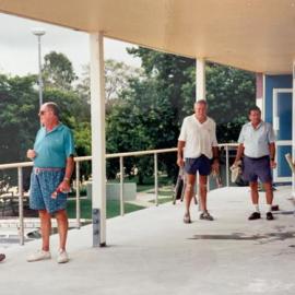 Final touches, Noosa Yacht and Rowing Club under construction, 142 Gympie Terrace, Noosaville, ca March 1994