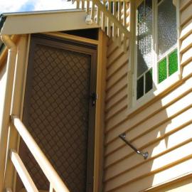 Back door, Tait Duke Cottage, 84 Poinciana Avenue, Tewantin, 17 April 2009