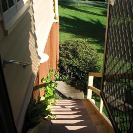 Back stairs, Tait Duke Cottage, 84 Poinciana Avenue, Tewantin, 17 April 2009